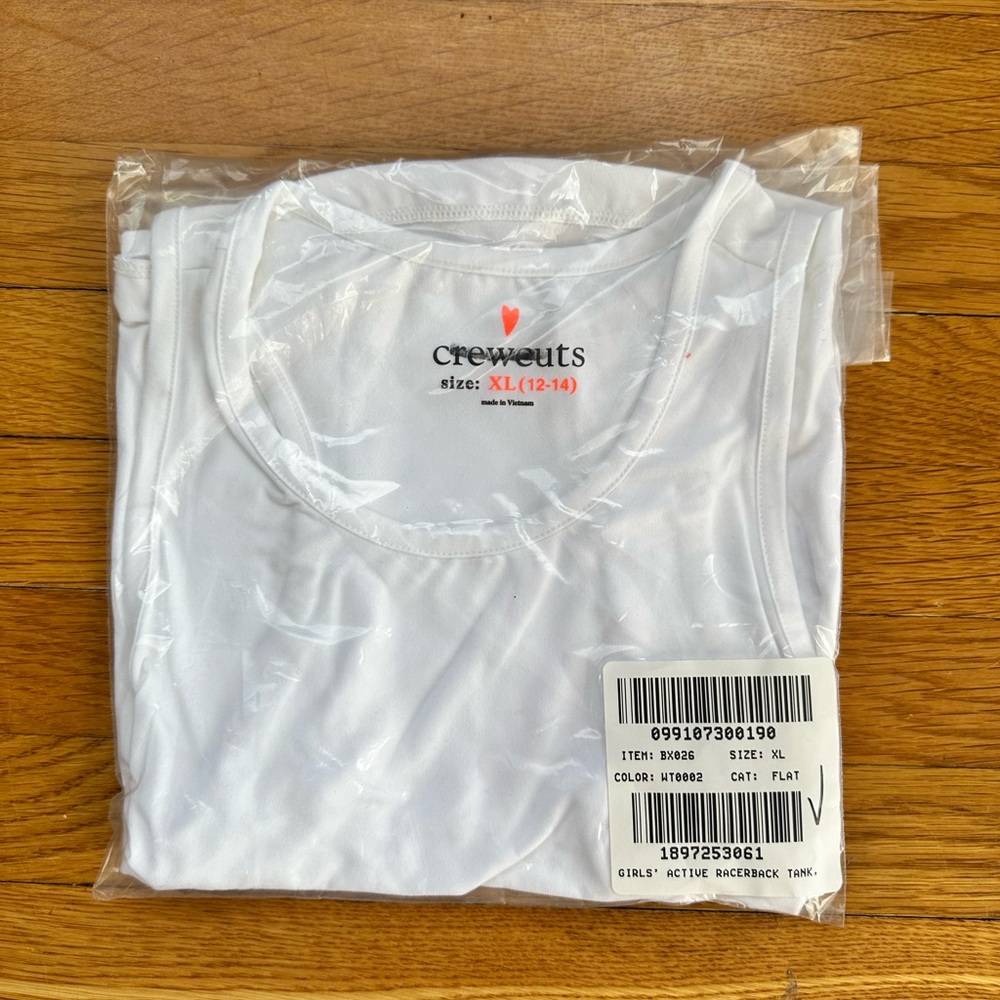 Girls Crewcuts Active Racerback Tank White 12-14